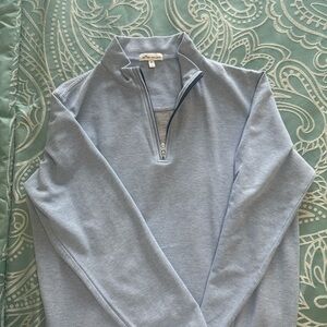 Peter Millar Men's Zip-Up Sweater in Soft Blue